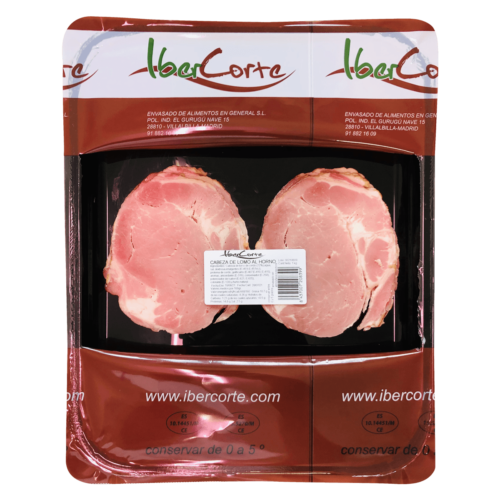 Bandeja de cabeza de lomo al horno loncheada y envasada en atmósfera protectora.<br>Formatos de 500 grs 1 kg y 2 kg