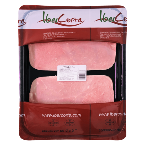 Bandeja de jamón cocido envasada en atmósfera protectora.<br>Formatos de 500 grs 1 kg y 2 kg
