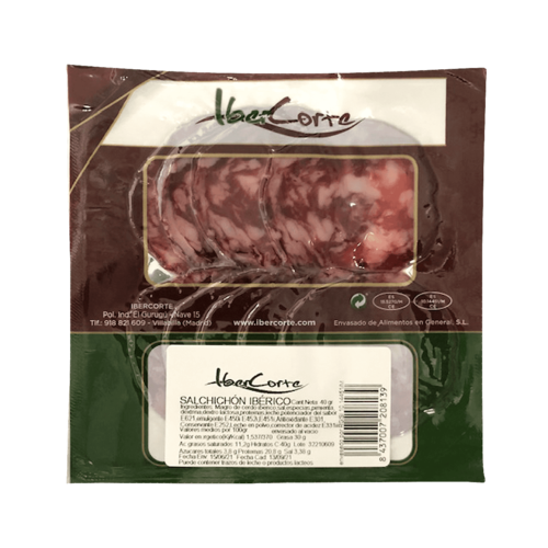 Salchichón ibérico envasado al vacío en sobres desde 25 a 80 gramos